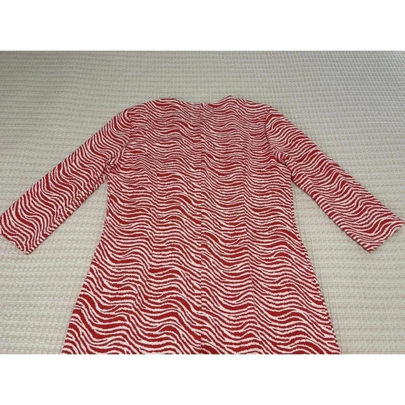 J McLaughlin Sophia Dress Women’s Large Orange Catalina Cloth Sheath Radio Waves - Picture 11 of 15